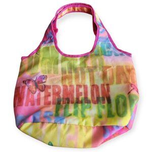 Vintage Y2K Reusable Shopping Bag Colorful Tie-Dye Watermelon Butterfly